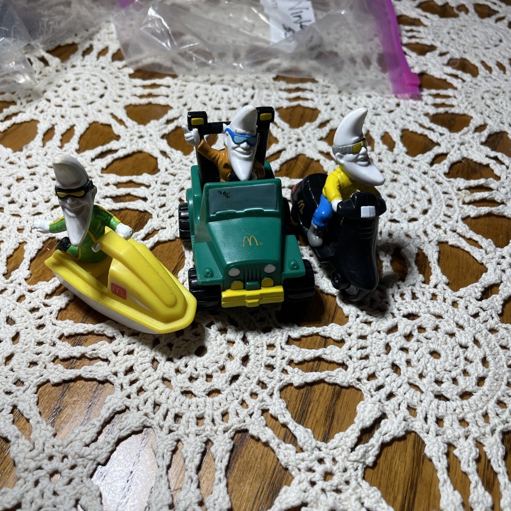 Lot of 3 - JEEP, Motorcycle, Jetski MacTonight 1988 McDonald's Happy Meal Toys